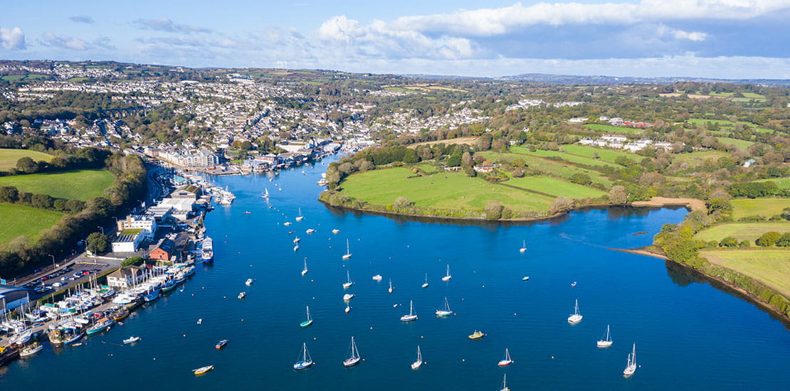 A view over the harbour in Falmouth, England